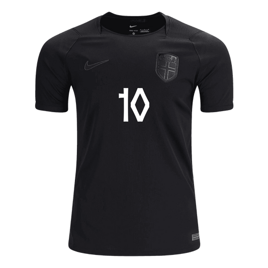 ØDEGAARD #10 Norway Mens Away Soccer Jersey World Cup 2026 Black