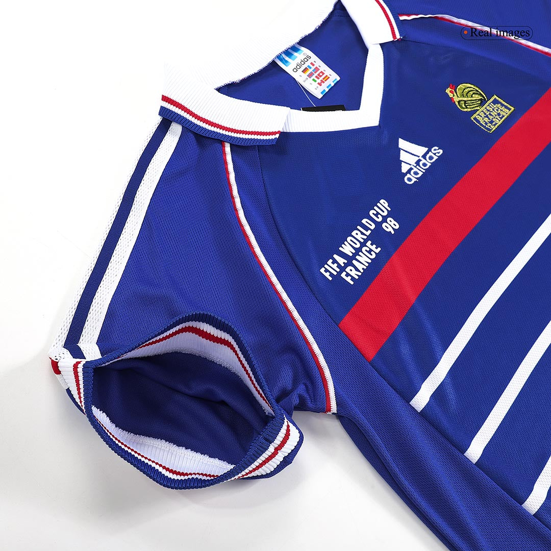 Retro ZIDANE #10 France Mens Home Soccer Jersey World Cup 1998 Blue