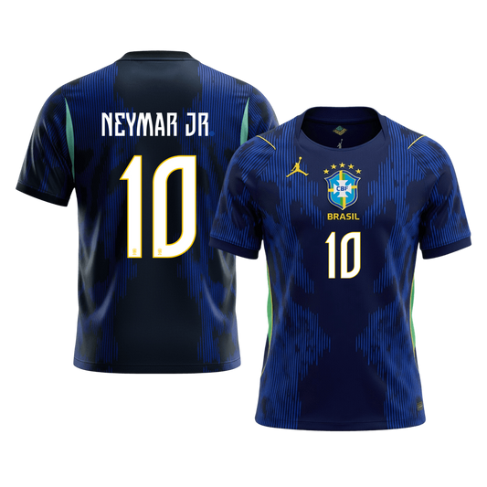 NEYMAR JR #10 Brazil Mens Away Soccer Jersey World Cup 2026 Navy
