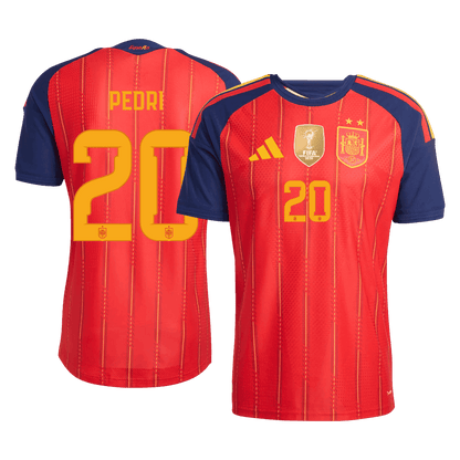 [Champion Edition] Spain Home Soccer Jersey World Cup 2026 – PEDRI #20 (Player Version)