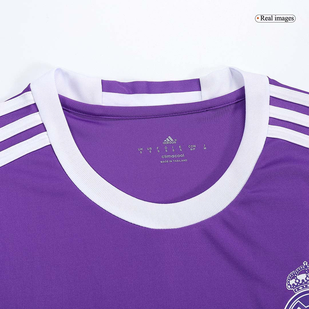 Retro SERGIO RAMOS #4 Real Madrid Mens Away Long Sleeve Soccer Jersey 2016/17 Purple