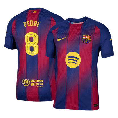 PEDRI #8 Barcelona Mens Home Soccer Jersey UCL 2025/26 Red&Blue - Player Version