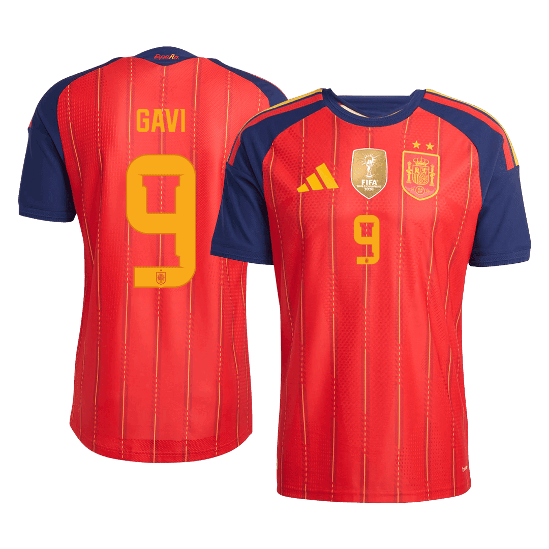 [Champion Edition] Spain Home Soccer Jersey World Cup 2026 – GAVI #9 (Player Version)