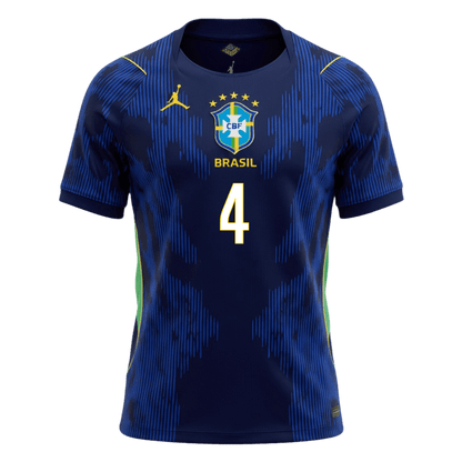 MARQUINHOS #4 Brazil Mens Away Soccer Jersey World Cup 2026 Navy
