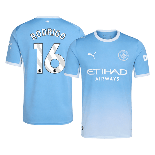 RODRIGO #16 Manchester City Mens Home Soccer Jersey 2026/27 Blue