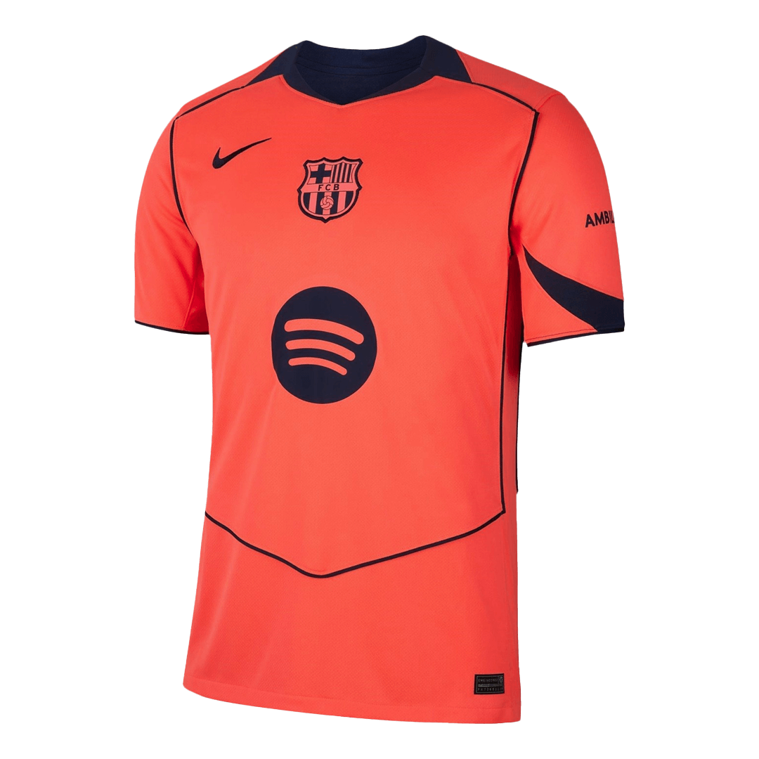 LAMINE YAMAL #10 Barcelona Mens Third Away Soccer Jersey UCL 2025/26 Orange