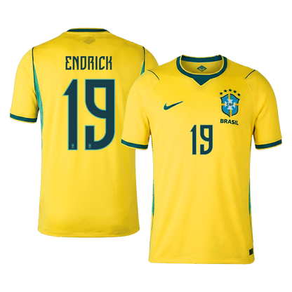 ENDRICK #19 Brazil Mens Home Soccer Jersey World Cup 2026 Yellow [PREMIUM]