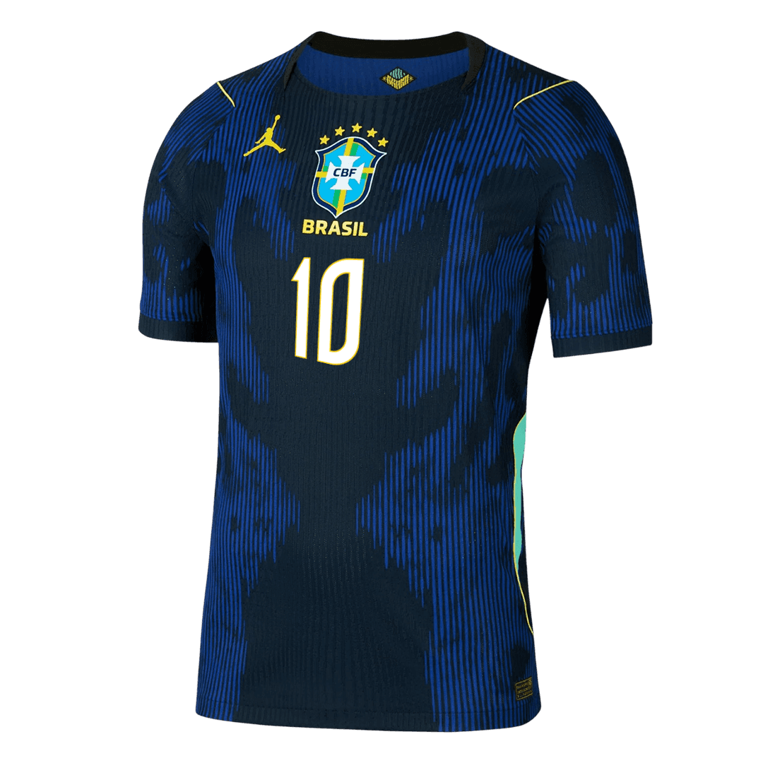 NEYMAR JR #10 Brazil Mens Away Soccer Jersey World Cup 2026 Navy - Player Version