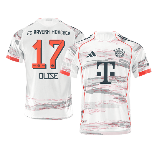 OLISE #17 Bayern Munich Mens Away Soccer Jersey 2025/26 White - Player Version
