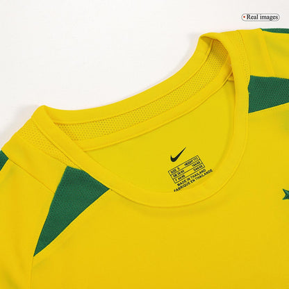 Retro RONALDINHO #11 Brazil Mens Home Soccer Jersey 2002/03 Yellow