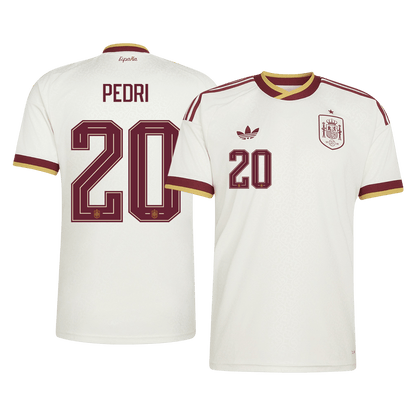 PEDRI #20 Spain Mens Away Soccer Jersey World Cup 2026 White