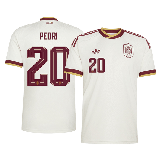 PEDRI #20 Spain Mens Away Soccer Jersey World Cup 2026 White