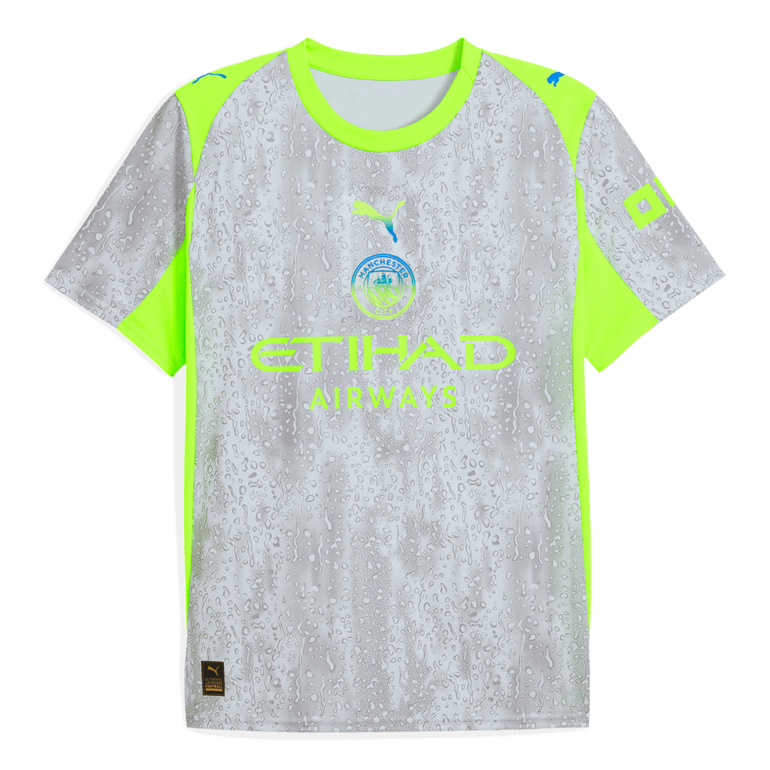 Manchester City Mens Third Away Soccer Kit 2025/26 Gray