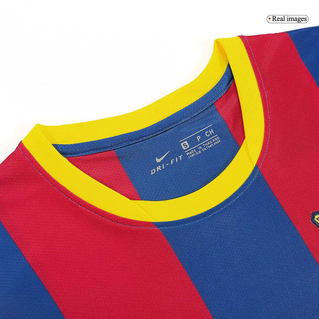 Retro DAVID VILLA #7 Barcelona Mens Home Soccer Jersey 2010/11 Red&Blue