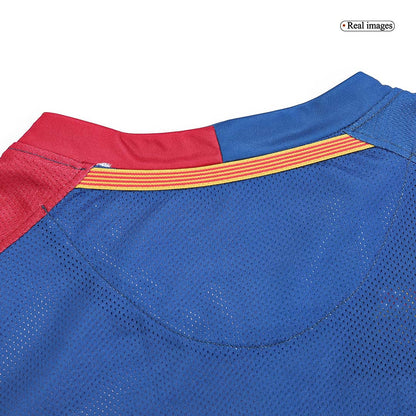 Retro Barcelona Mens Home Long Sleeve Soccer Jersey UCL Final UCL 2008/09