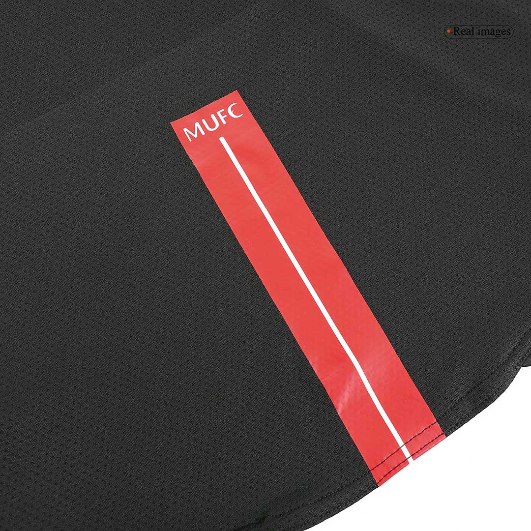 Retro Manchester United Mens Away Long Sleeve Soccer Jersey 2007/08 Black