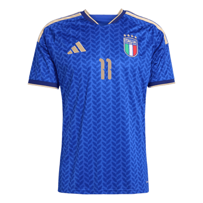 RASPADORI #11 Italy Mens Home Soccer Jersey World Cup 2026 Blue [PREMIUM]