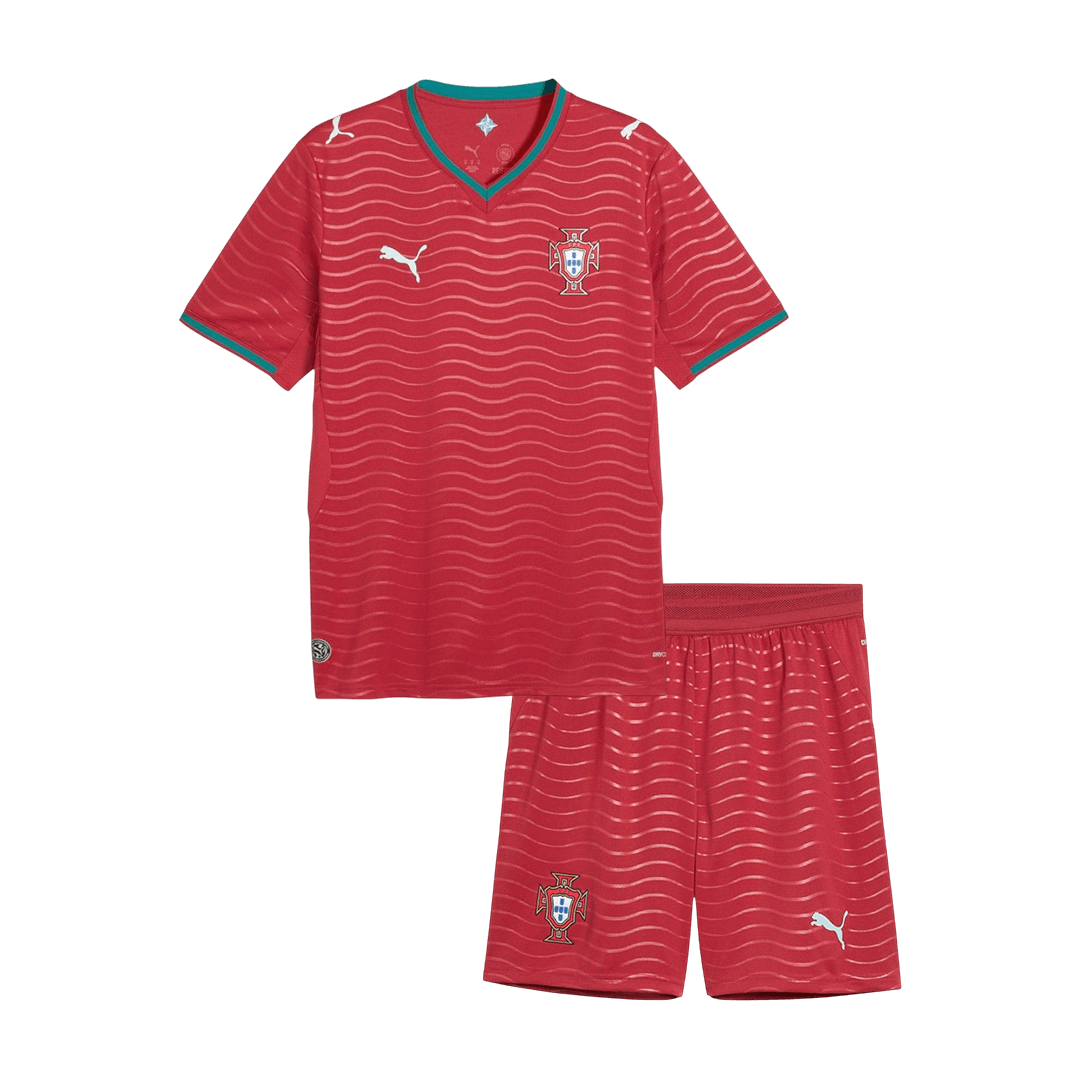 Portugal Kids Home Soccer Kit World Cup 2026 Red [PREMIUM]