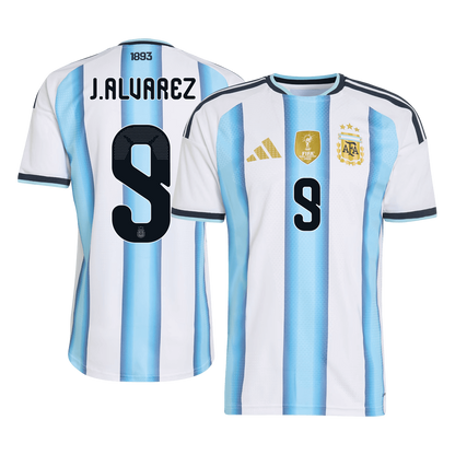 J. ALVAREZ #9 Argentina Mens Home Soccer Jersey World Cup 2026 Blue&White - Player Version