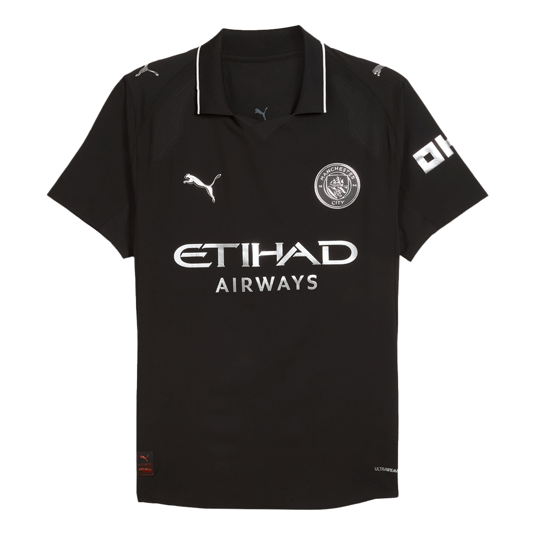 RODRIGO #16 Manchester City Mens Away Soccer Jersey 2025/26 Black - Player Version