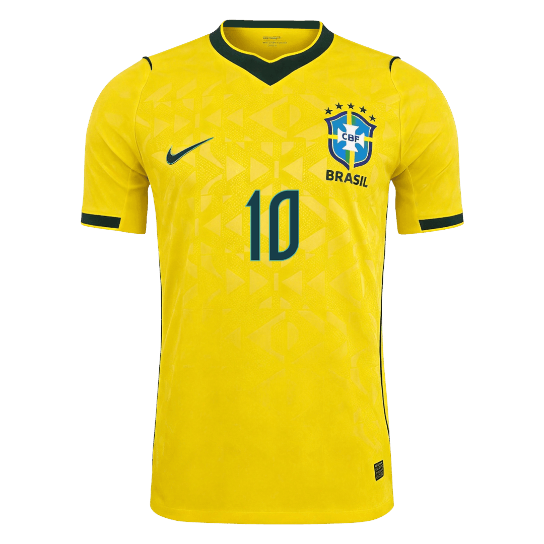 NEYMAR JR #10 Brazil Mens Home Soccer Jersey World Cup 2026 Yellow - Player Version
