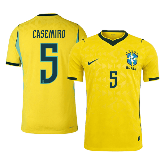 CASEMIRO #5 Brazil Mens Home Soccer Jersey World Cup 2026 Yellow - Player Version