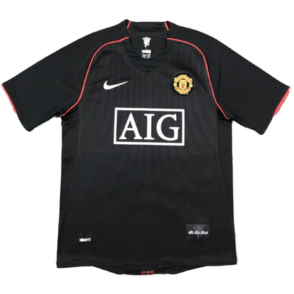 Retro Manchester United Mens Away Soccer Jersey 2007/08 Black