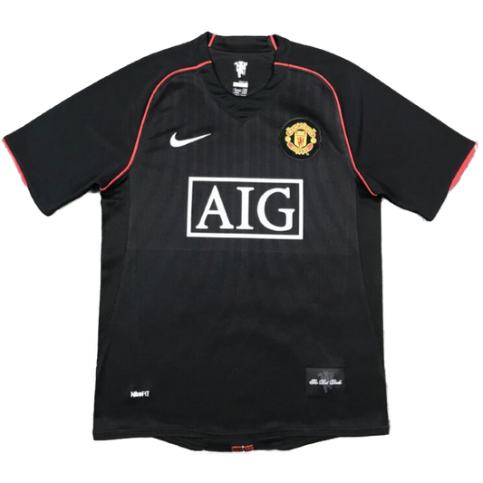 Retro Manchester United Mens Away Soccer Jersey 2007/08 Black