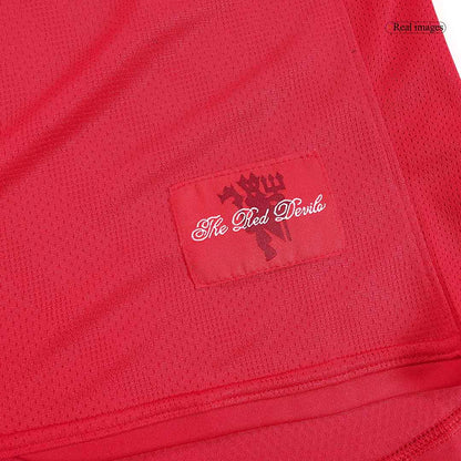 Retro SCHOLES #18 Manchester United Mens Home Long Sleeve Soccer Jersey 2007/08 Red