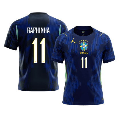 RAPHINHA #11 Brazil Mens Away Soccer Jersey World Cup 2026 Navy