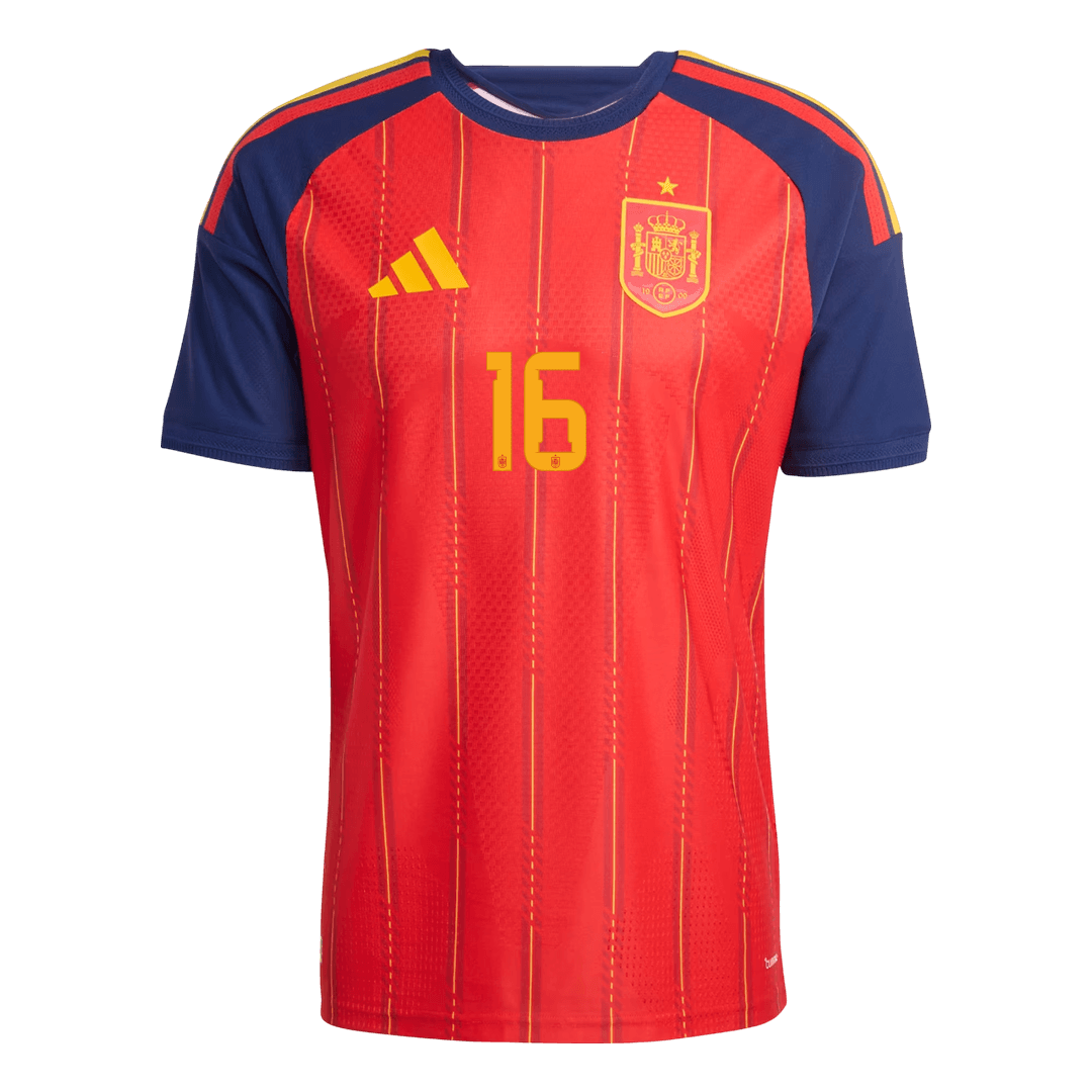 RODRIGO #16 Spain Mens Home Soccer Jersey World Cup 2026 Red - Player Version