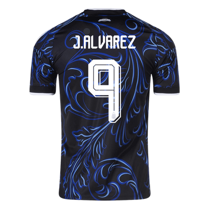 J. ALVAREZ #9 Argentina Mens Away Soccer Jersey World Cup 2026 Black