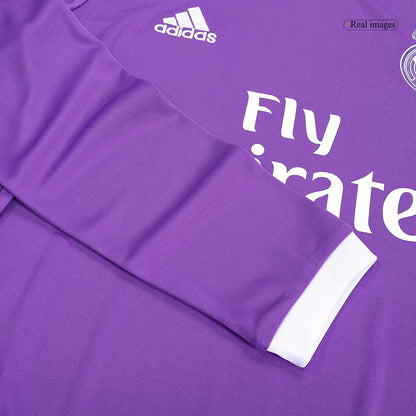 Retro RONALDO #7 Real Madrid Mens Away Long Sleeve Soccer Jersey 2016/17 Purple
