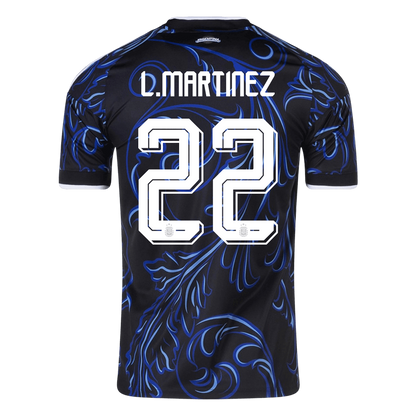 L. MARTINEZ #22 Argentina Mens Away Soccer Jersey World Cup 2026 Black