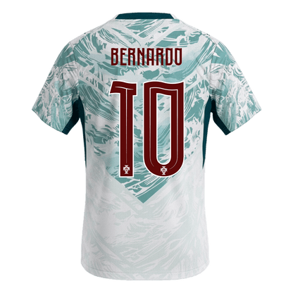 BERNARDO #10 Portugal Mens Away Soccer Jersey World Cup 2026 White&Green