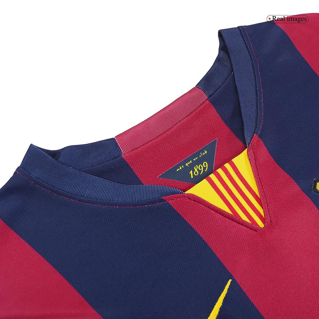 Retro Barcelona Mens Home Soccer Jersey 2014/15 Red&Blue