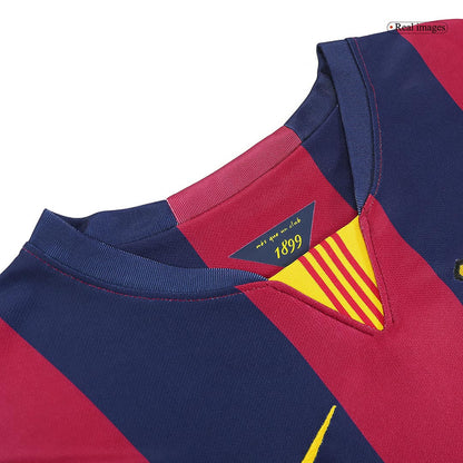 Retro NEYMAR JR #11 Barcelona Mens Home Soccer Jersey 2014/15 Red&Blue