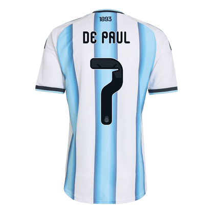 DE PAUL #7 Argentina Mens Home Soccer Jersey World Cup 2026 Blue&White - Player Version