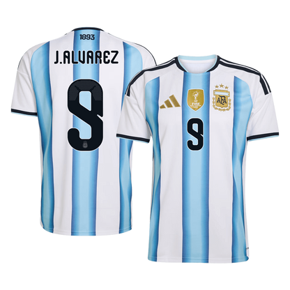 J. ALVAREZ #9 Argentina Mens Home Soccer Jersey World Cup 2026 Blue&White [PREMIUM]