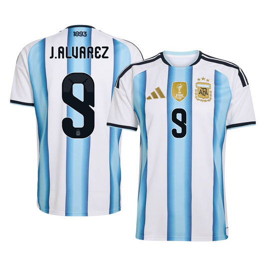 J. ALVAREZ #9 Argentina Mens Home Soccer Jersey World Cup 2026 Blue&White [PREMIUM]