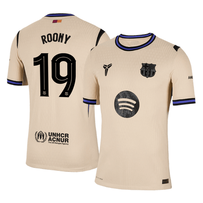 ROONY #19 Barcelona Mens Away Soccer Jersey UCL 2025/26 Yellow - Player Version
