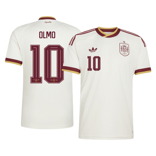 OLMO #10 Spain Mens Away Soccer Jersey World Cup 2026 White