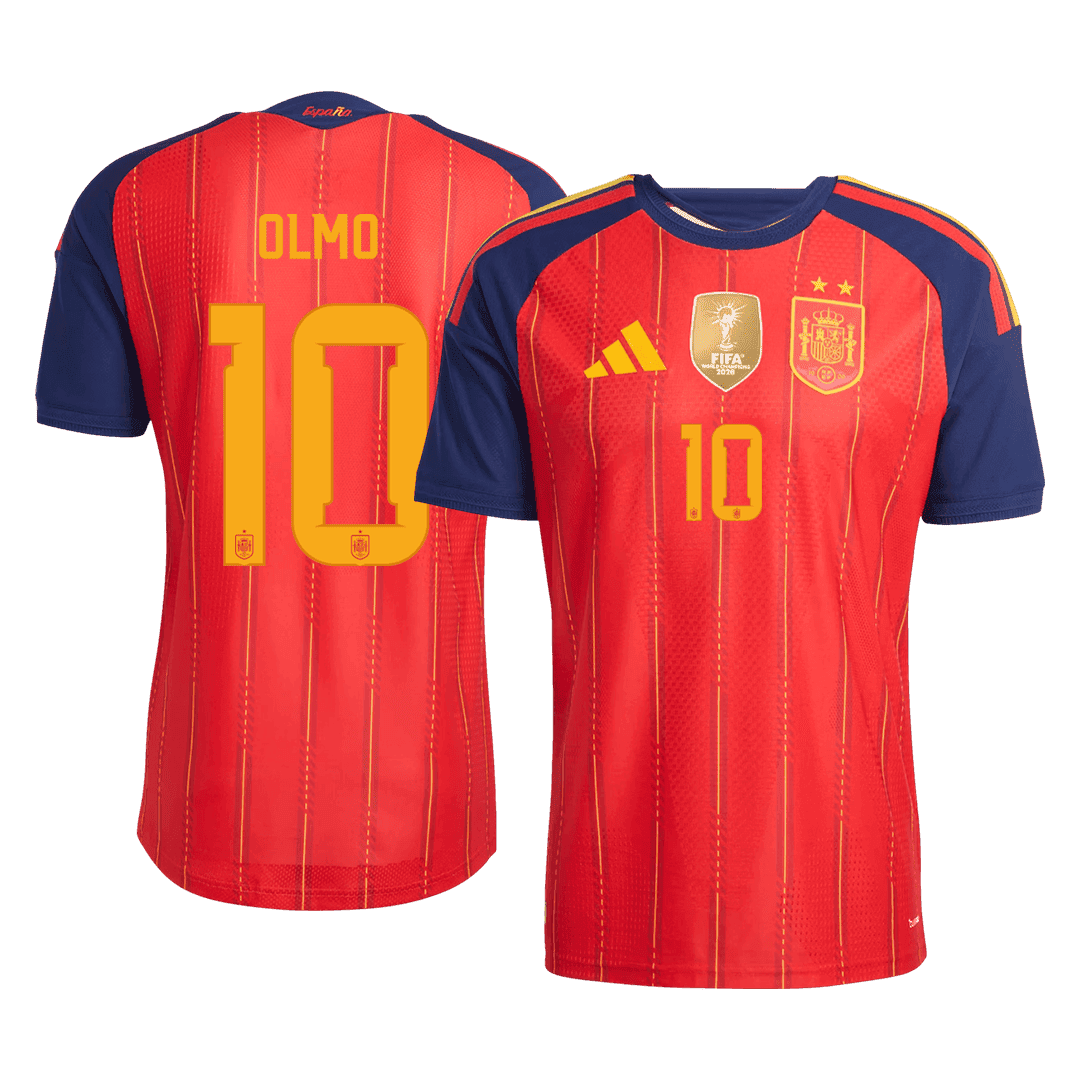 [Champion Edition] Spain Home Soccer Jersey World Cup 2026 – OLMO #10 (Player Version)