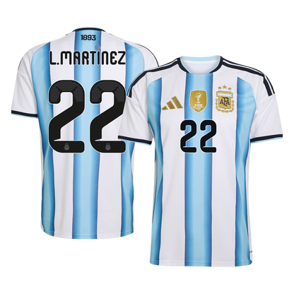 L. MARTINEZ #22 Argentina Mens Home Soccer Jersey World Cup 2026 Blue&White [PREMIUM]