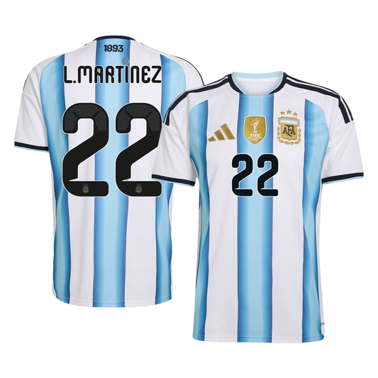 L. MARTINEZ #22 Argentina Mens Home Soccer Jersey World Cup 2026 Blue&White [PREMIUM]
