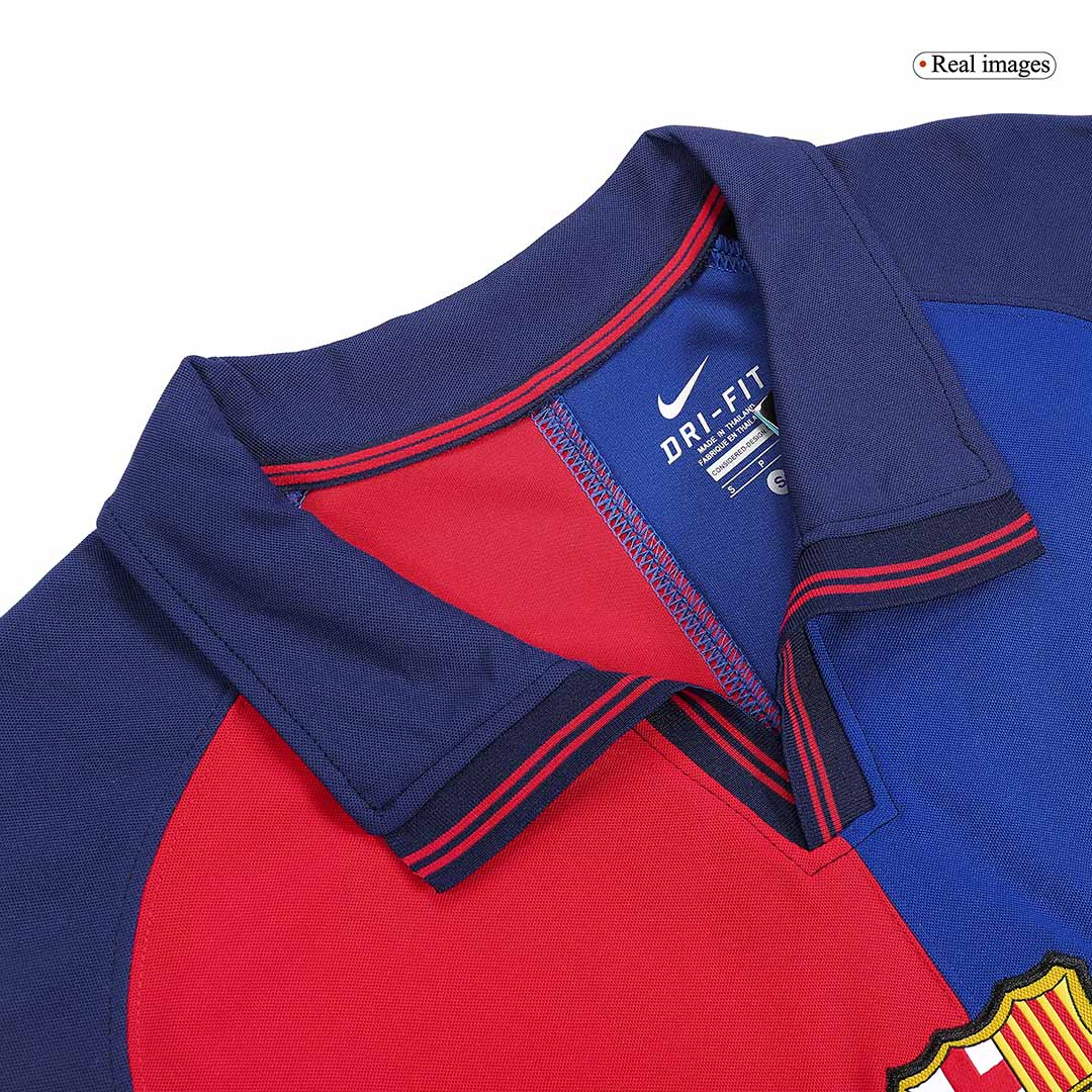 Retro KLUIVERT #9 Barcelona Mens Home Soccer Jersey 1999/00 Red&Blue