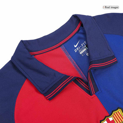 Retro KLUIVERT #9 Barcelona Mens Home Soccer Jersey 1999/00 Red&Blue