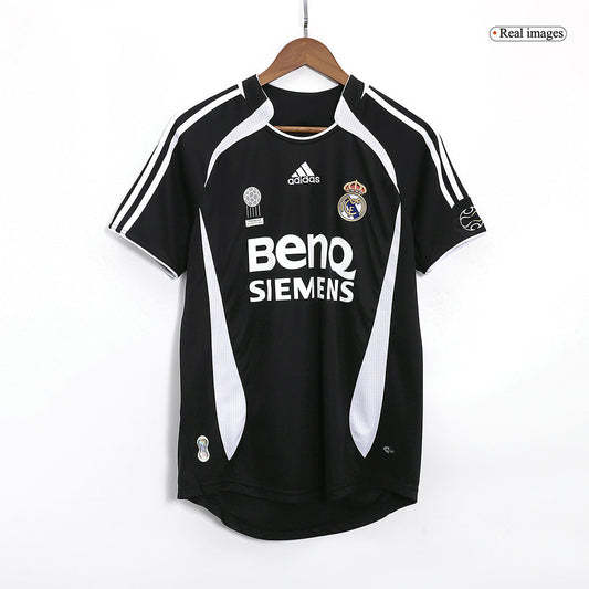 Retro Real Madrid Mens Away Soccer Jersey 2006/07 Black
