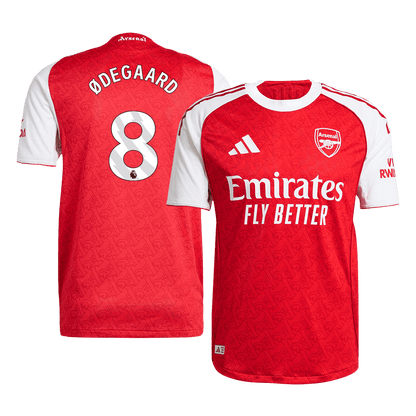 ØDEGAARD #8 Arsenal Mens Home Soccer Jersey 2025/26 Red - Player Version