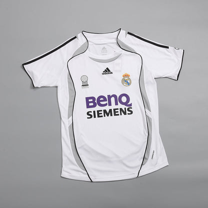 Retro Real Madrid Mens Home Soccer Jersey 2006/07 White